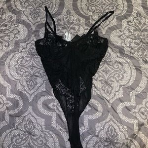 Forever 21 Black Lace Bodysuit